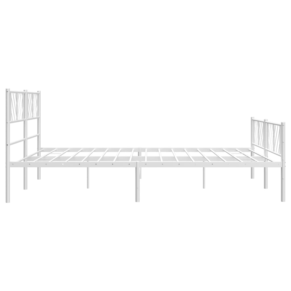 Estrutura de cama com cabeceira e pés 180x200 cm metal branco