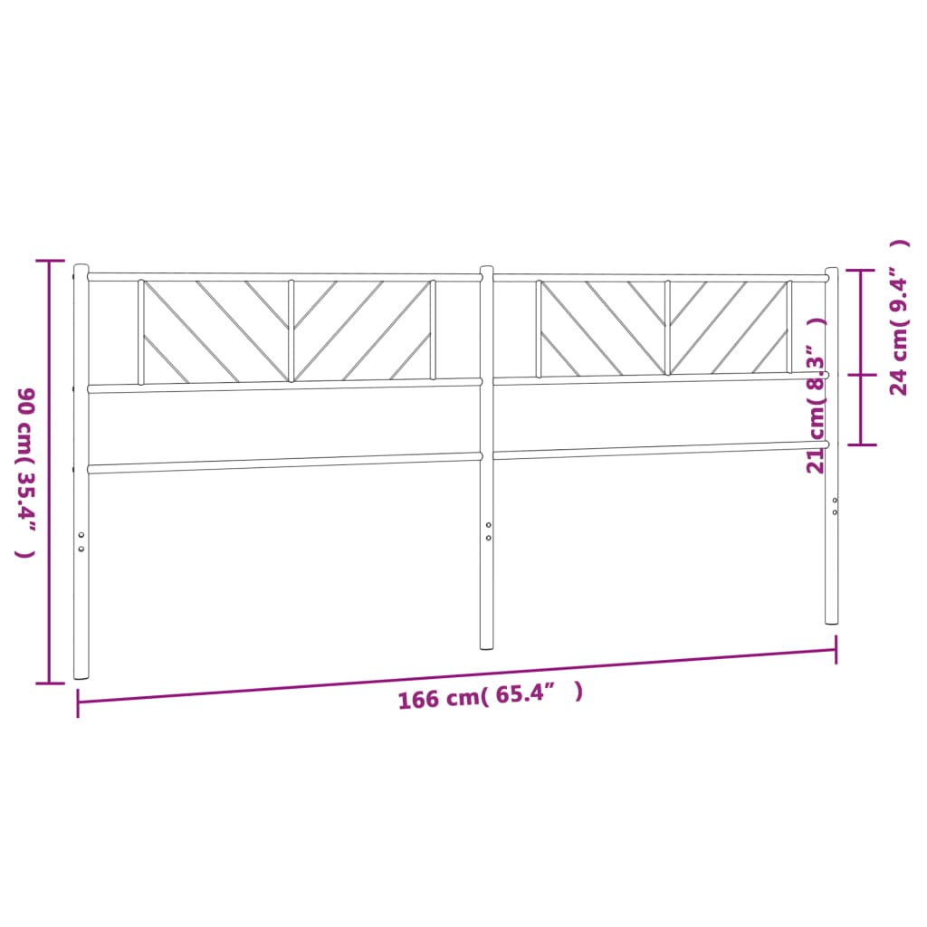 Cabeceira de cama 160 cm metal branco