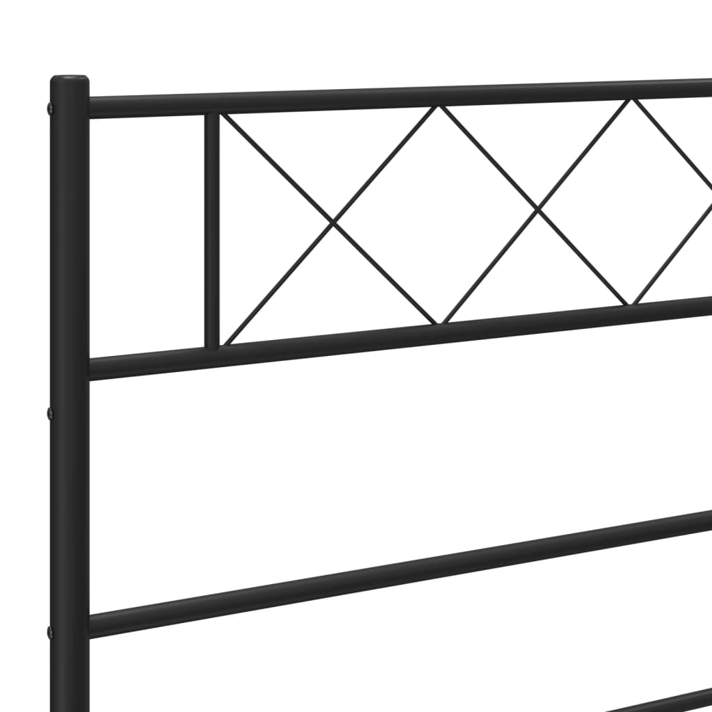 Estrutura de cama com cabeceira 75x190 cm metal preto