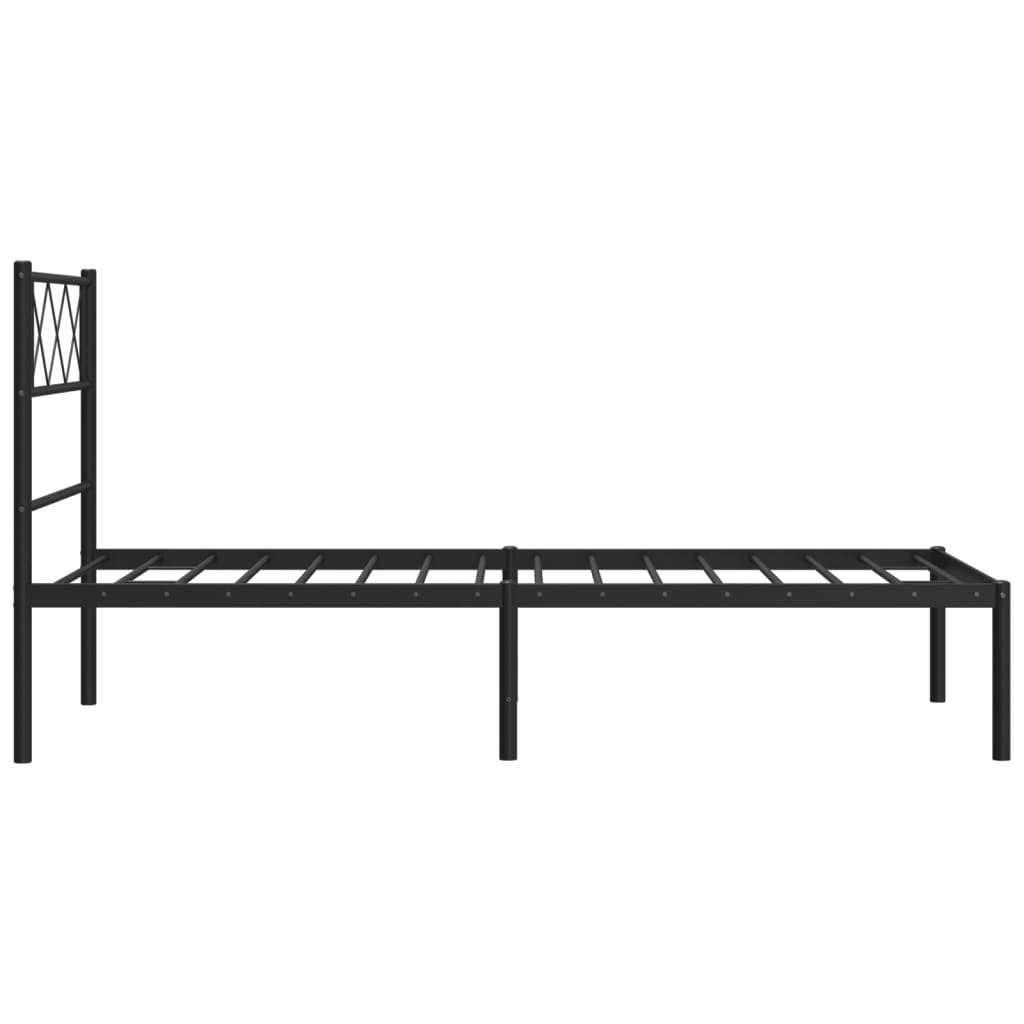 Estrutura de cama com cabeceira 90x190 cm metal preto