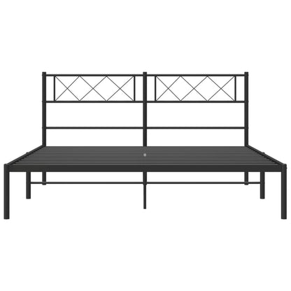 Estrutura de cama com cabeceira 120x190 cm metal preto