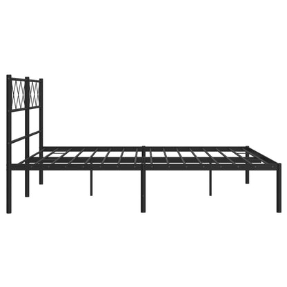 Estrutura de cama com cabeceira 120x190 cm metal preto