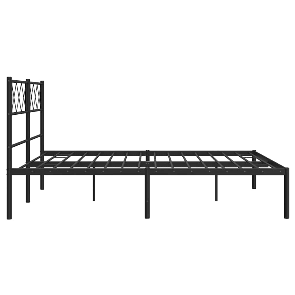 Estrutura de cama em metal com cabeceira 150x200 cm preto