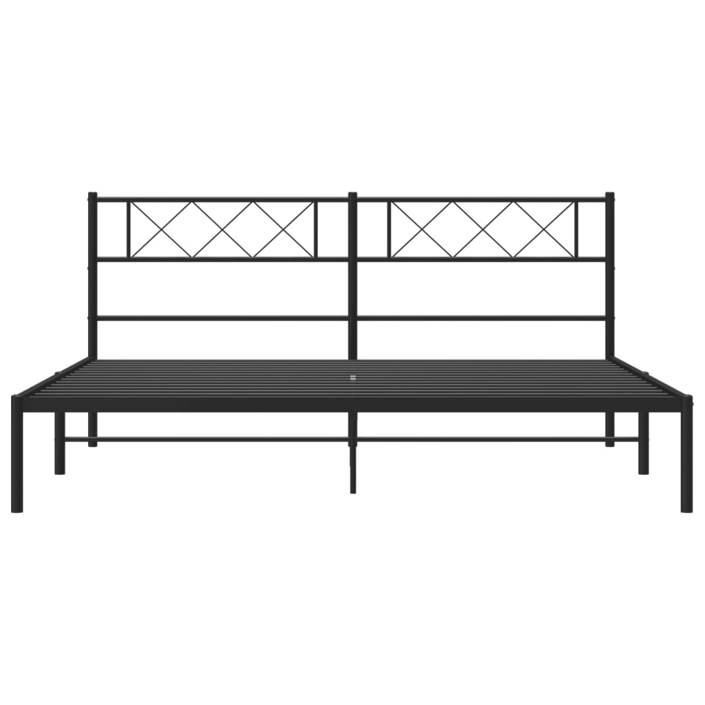 Estrutura de cama em metal com cabeceira 180x200 cm preto