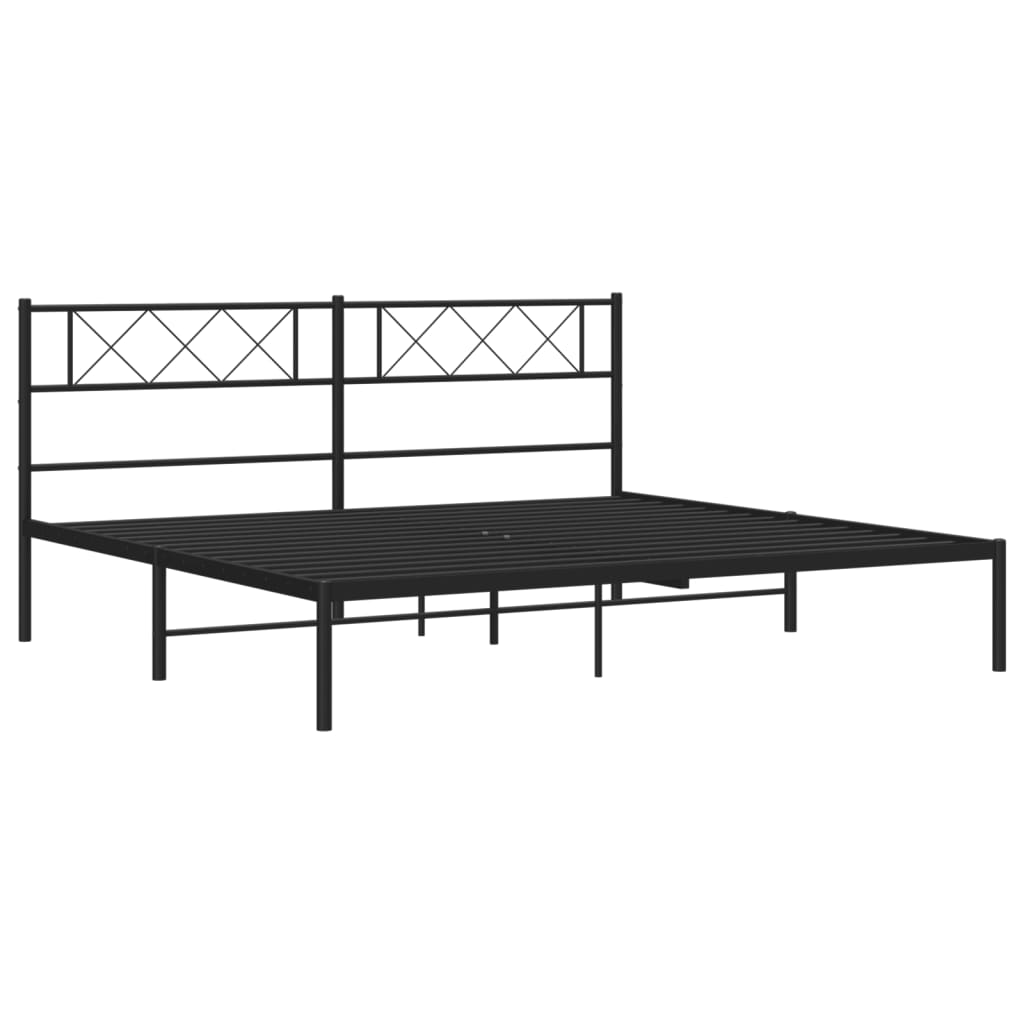 Estrutura de cama em metal com cabeceira 180x200 cm preto