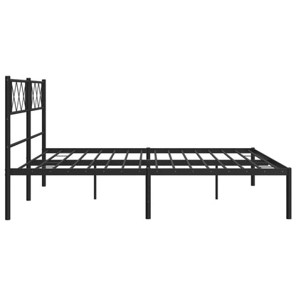 Estrutura de cama em metal com cabeceira 180x200 cm preto