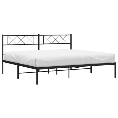 Estrutura de cama com cabeceira 193x203 cm metal preto