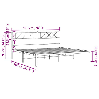 Estrutura de cama com cabeceira 193x203 cm metal preto