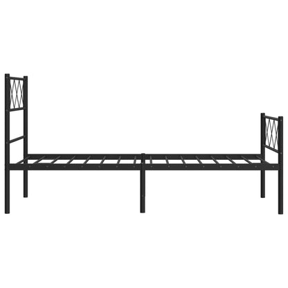 Estrutura de cama com cabeceira e pés 100x190 cm metal preto