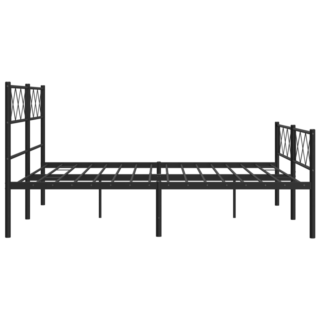 Estrutura de cama com cabeceira e pés 120x190 cm metal preto