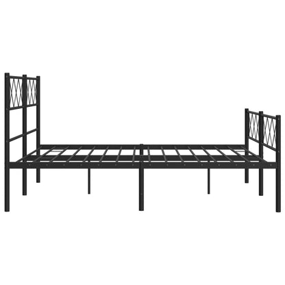 Estrutura de cama com cabeceira e pés 120x190 cm metal preto