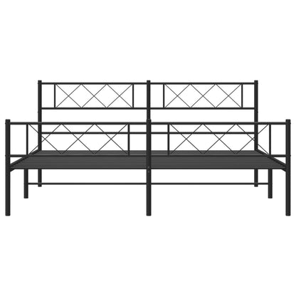 Estrutura de cama com cabeceira e pés 180x200 cm metal preto