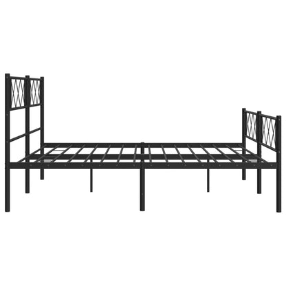 Estrutura de cama com cabeceira e pés 180x200 cm metal preto