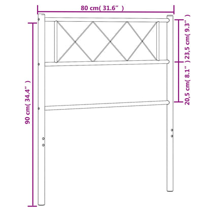 Cabeceira de cama 75 cm metal preto