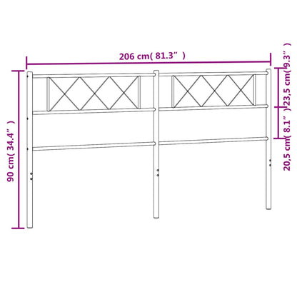 Cabeceira de cama 200 cm metal preto