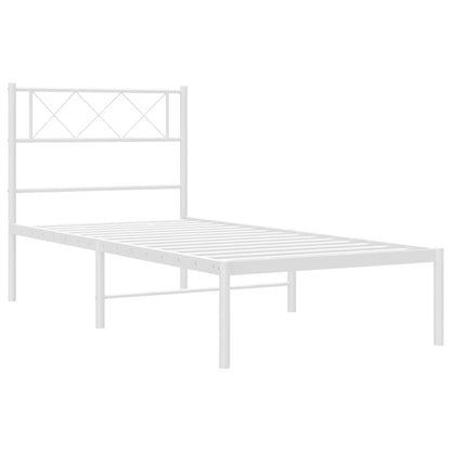 Estrutura de cama com cabeceira 80x200 cm metal branco