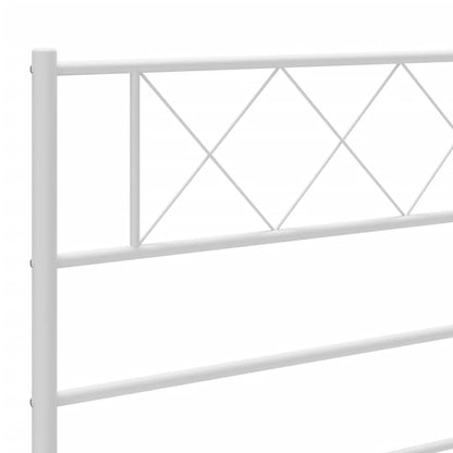 Estrutura de cama com cabeceira 80x200 cm metal branco