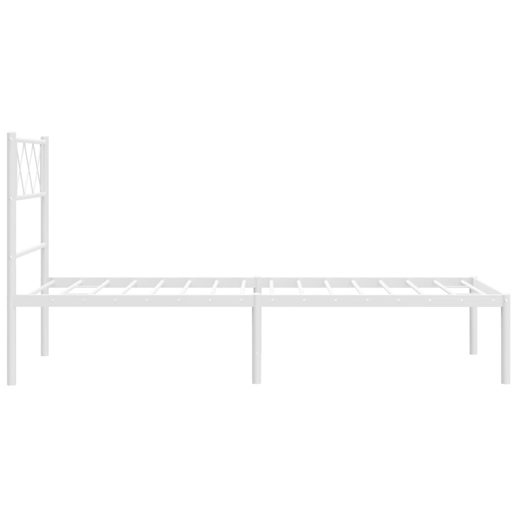 Estrutura de cama com cabeceira 100x190 cm metal branco