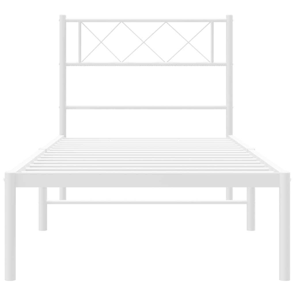 Estrutura de cama em metal com cabeceira 107x203 cm branco