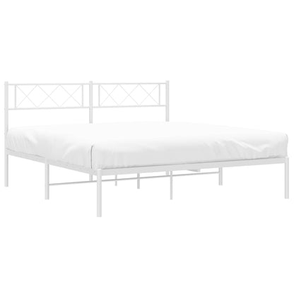 Estrutura de cama com cabeceira 120x190 cm metal branco