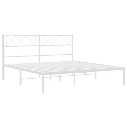 Estrutura de cama com cabeceira 120x190 cm metal branco