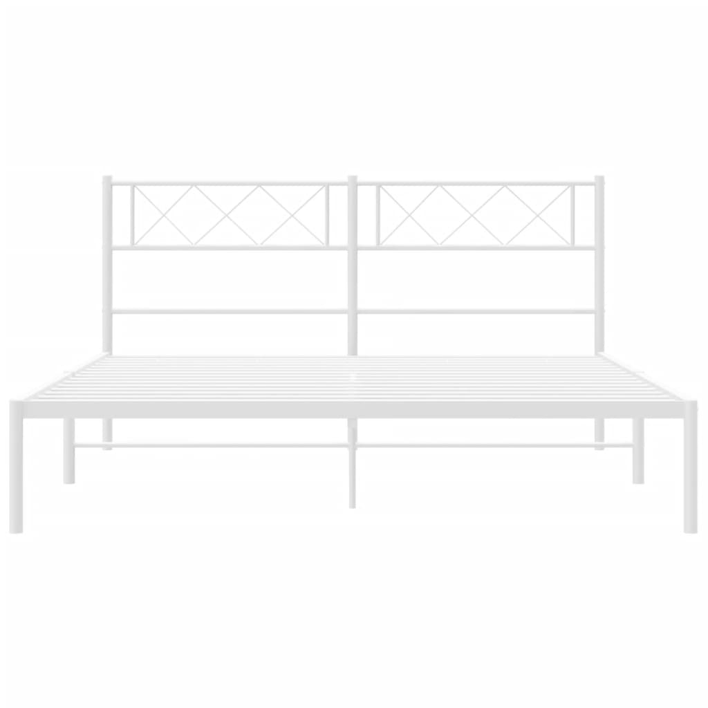 Estrutura de cama com cabeceira 120x190 cm metal branco