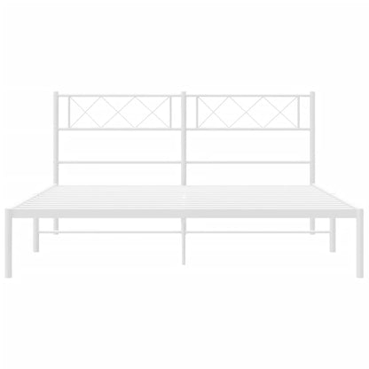 Estrutura de cama com cabeceira 120x190 cm metal branco