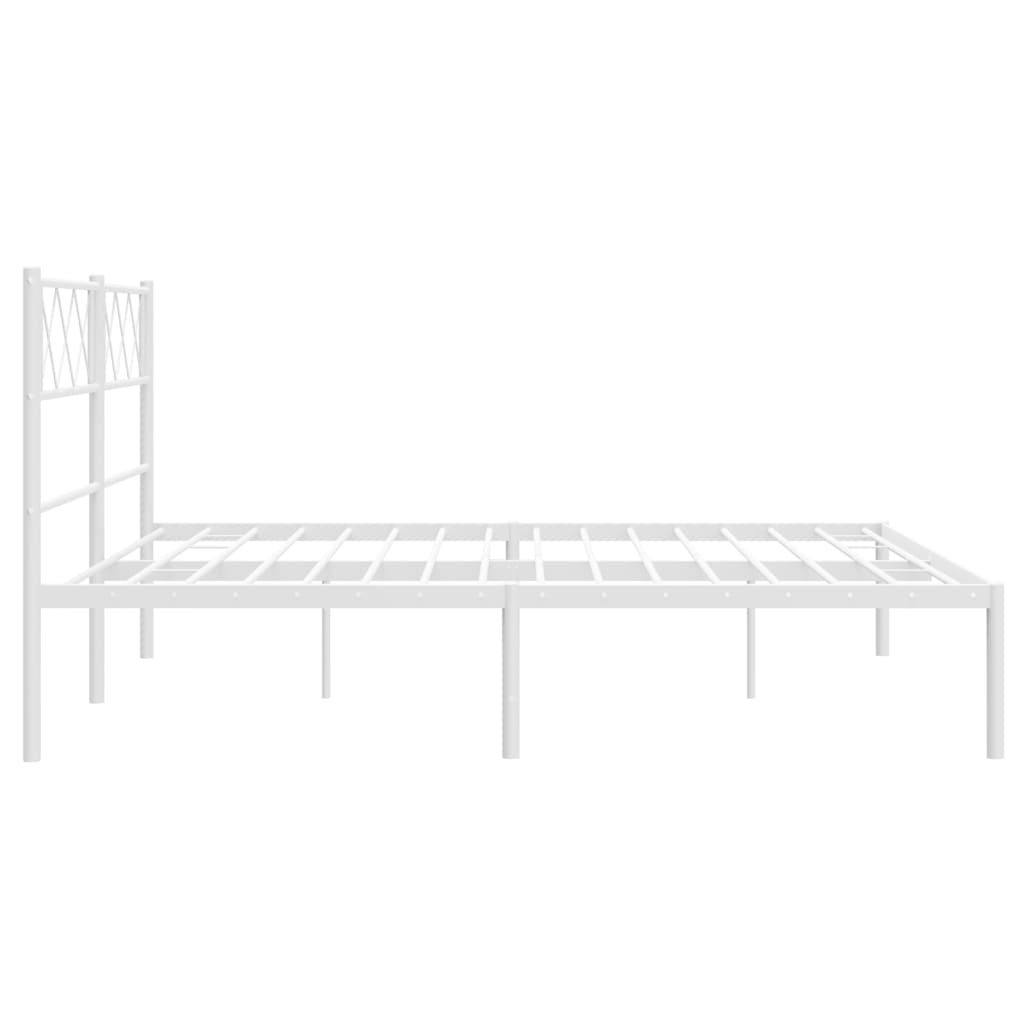 Estrutura de cama com cabeceira 120x190 cm metal branco