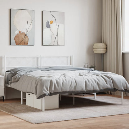 Estrutura de cama com cabeceira 120x190 cm metal branco