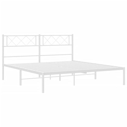 Estrutura de cama com cabeceira 120x200 cm metal branco