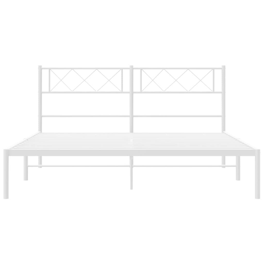 Estrutura de cama com cabeceira 120x200 cm metal branco