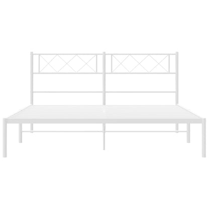 Estrutura de cama com cabeceira 120x200 cm metal branco