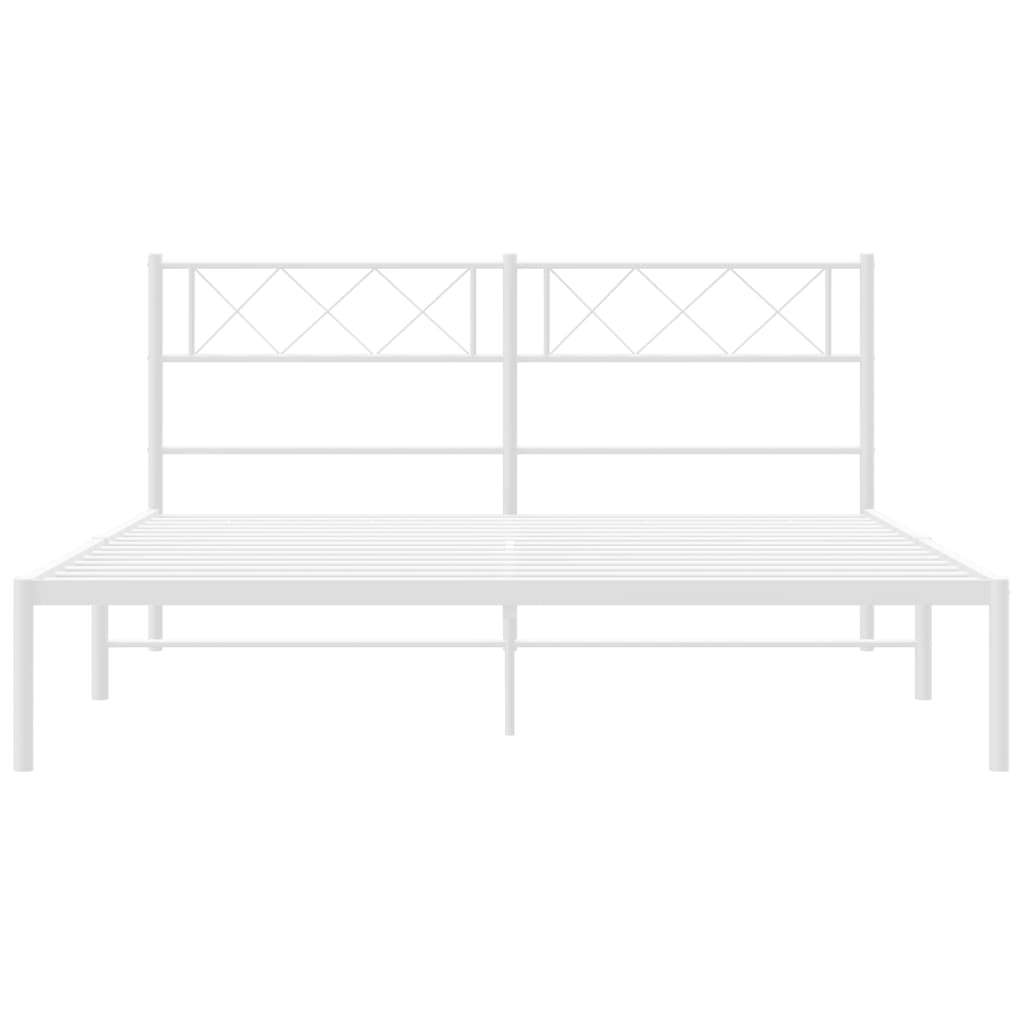 Estrutura de cama com cabeceira 135x190 cm metal branco