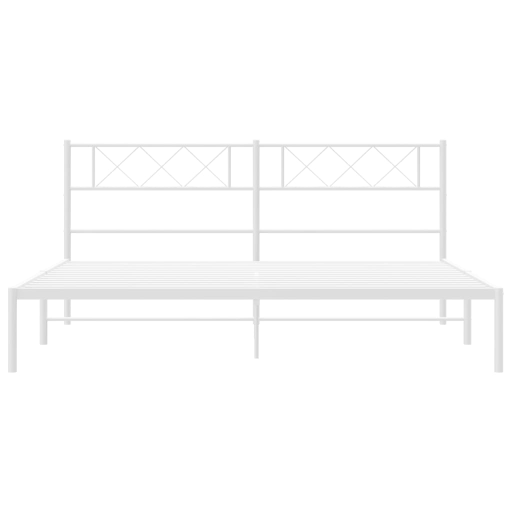 Estrutura de cama com cabeceira 160x200 cm metal branco