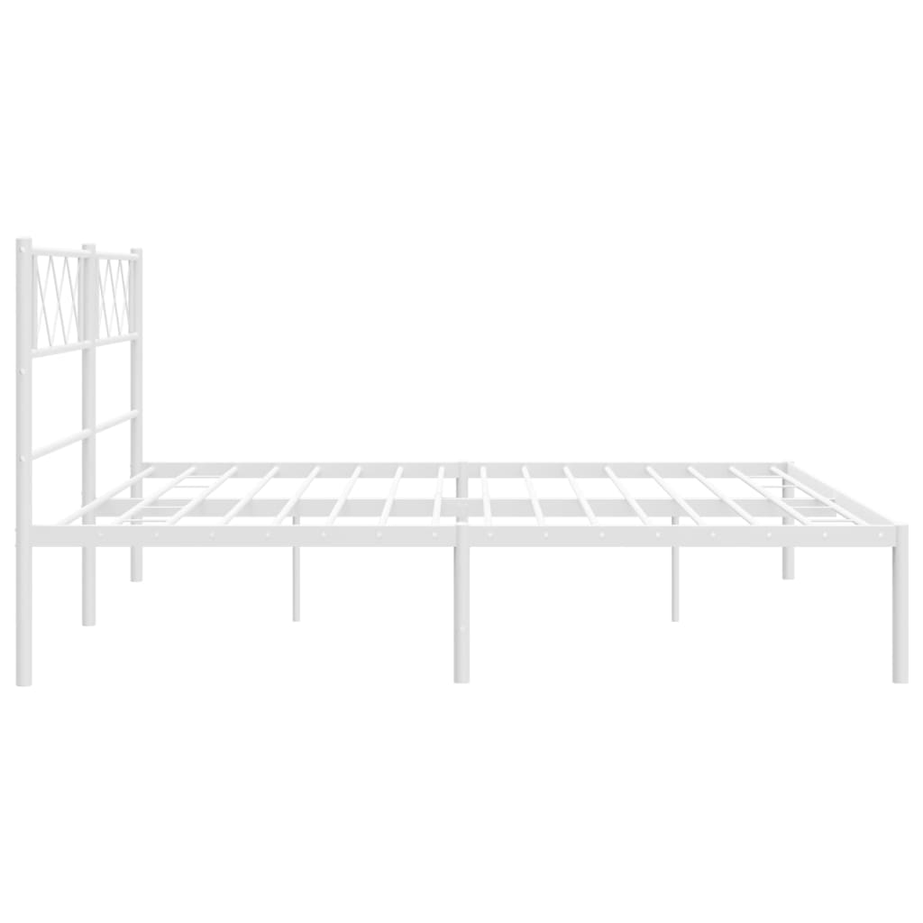 Estrutura de cama com cabeceira 160x200 cm metal branco