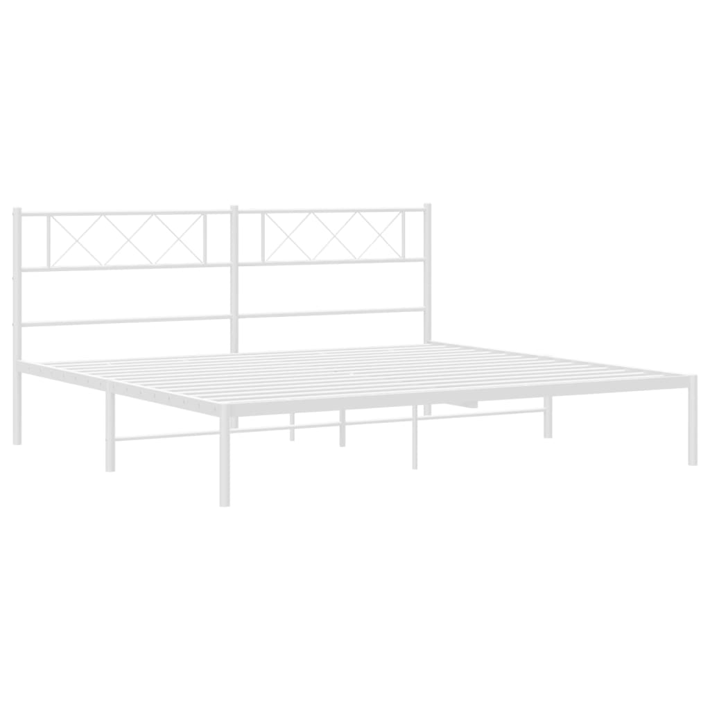 Estrutura de cama com cabeceira 180x200 cm metal branco