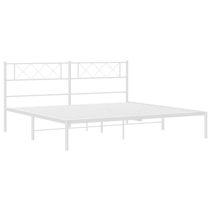 Estrutura de cama com cabeceira 180x200 cm metal branco