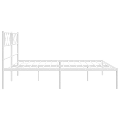 Estrutura de cama com cabeceira 180x200 cm metal branco