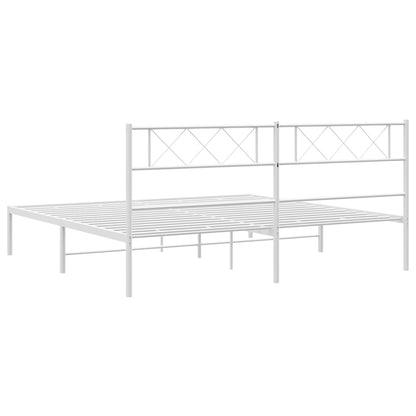 Estrutura de cama com cabeceira 180x200 cm metal branco