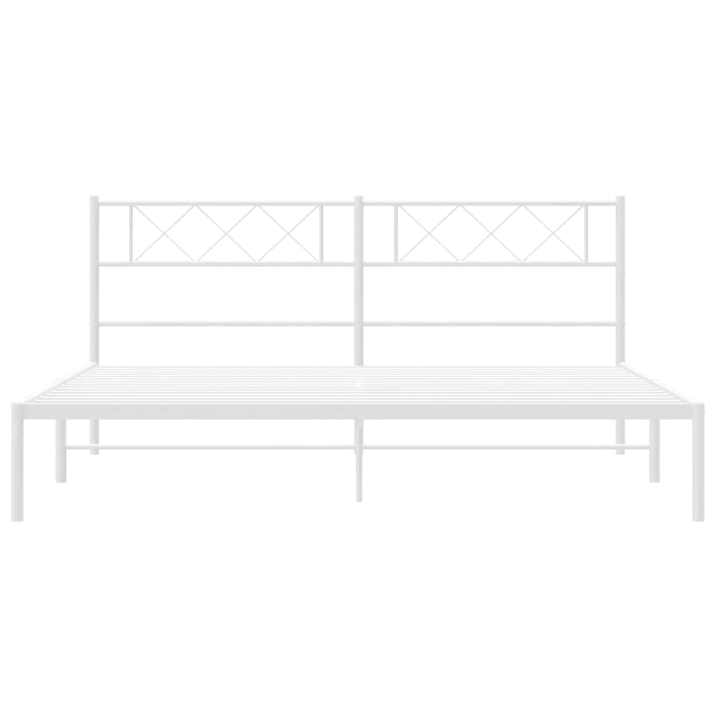 Estrutura de cama com cabeceira 183x213 cm metal branco