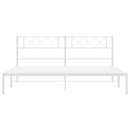 Estrutura de cama com cabeceira 183x213 cm metal branco