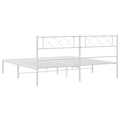 Estrutura de cama com cabeceira 183x213 cm metal branco