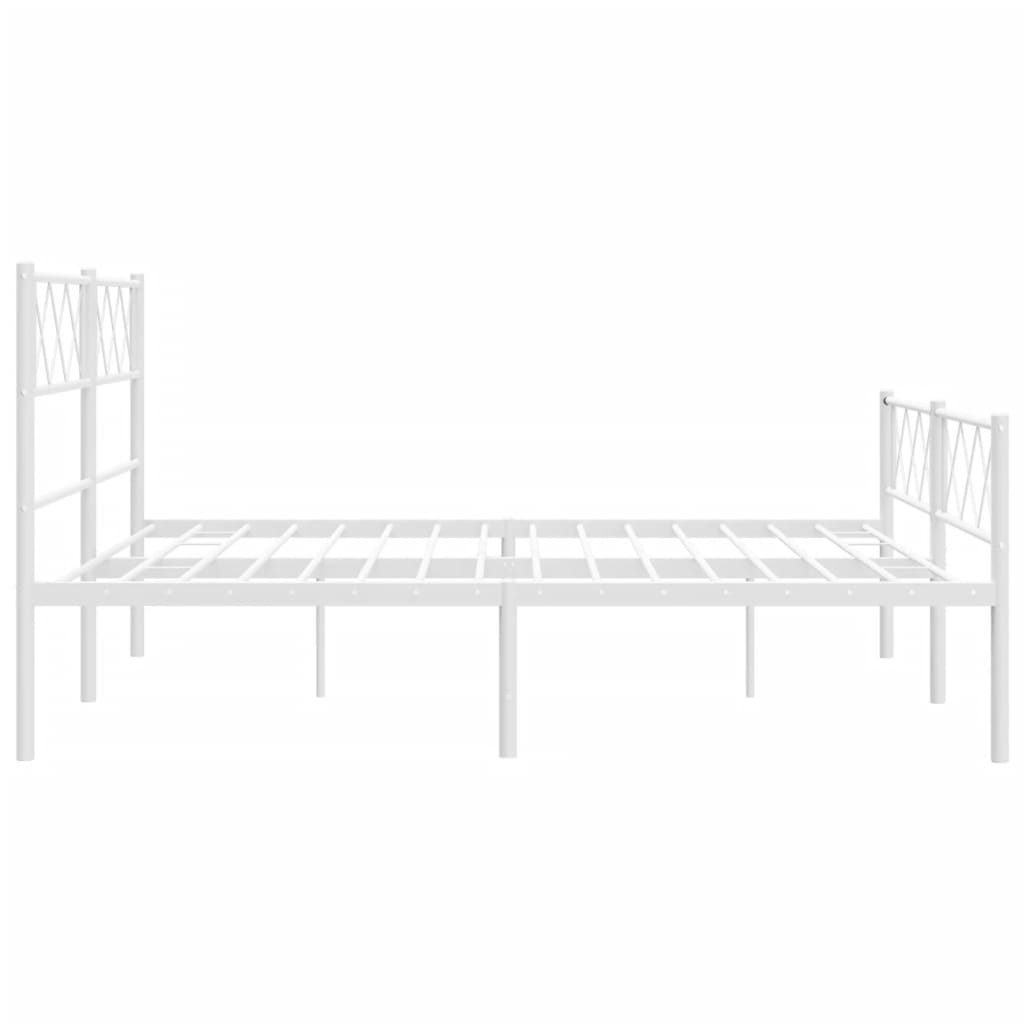 Estrutura de cama com cabeceira e pés 120x200 cm metal branco