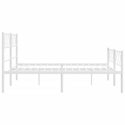 Estrutura de cama com cabeceira e pés 120x200 cm metal branco