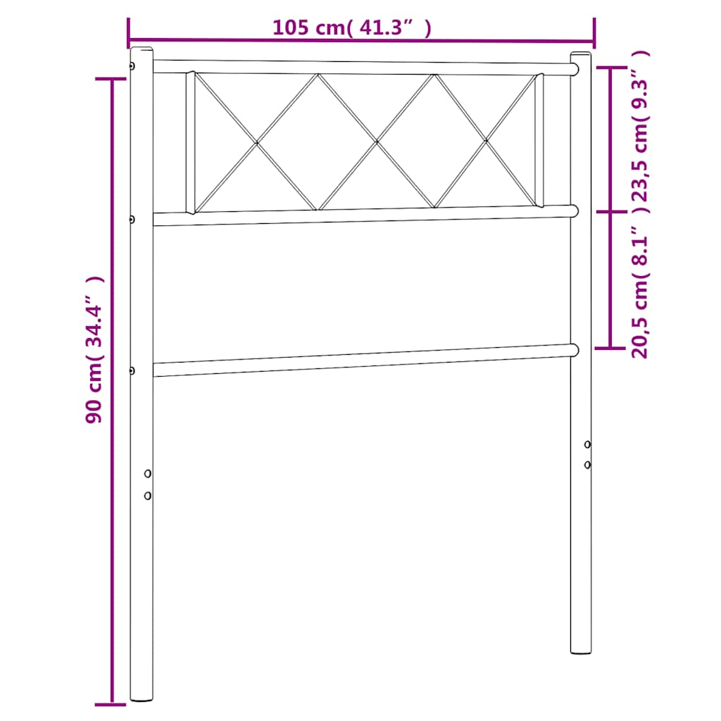 Cabeceira de cama 100 cm metal branco