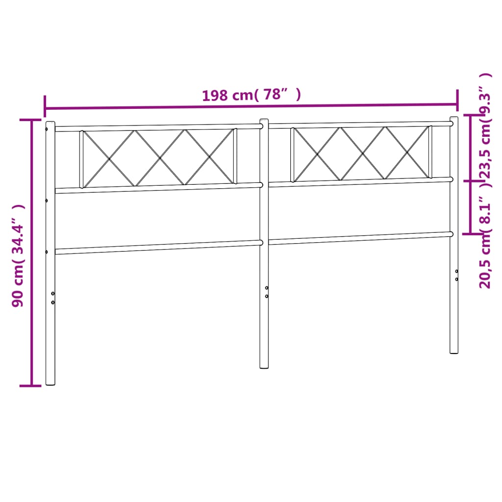 Cabeceira de cama 193 cm metal branco