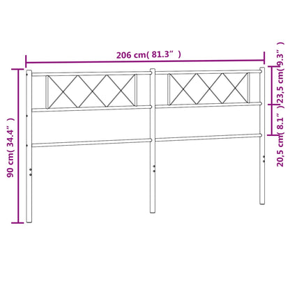 Cabeceira de cama 200 cm metal branco