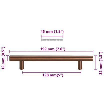 Puxadores para móveis 10 pcs 128 mm aço inoxidável bronze