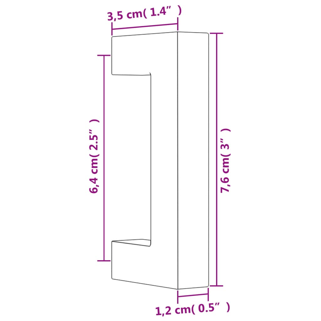 Puxadores para móveis 10 pcs 64 mm aço inoxidável prateado