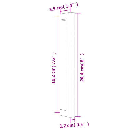 Puxadores para móveis 5 pcs 192 mm aço inoxidável prateado